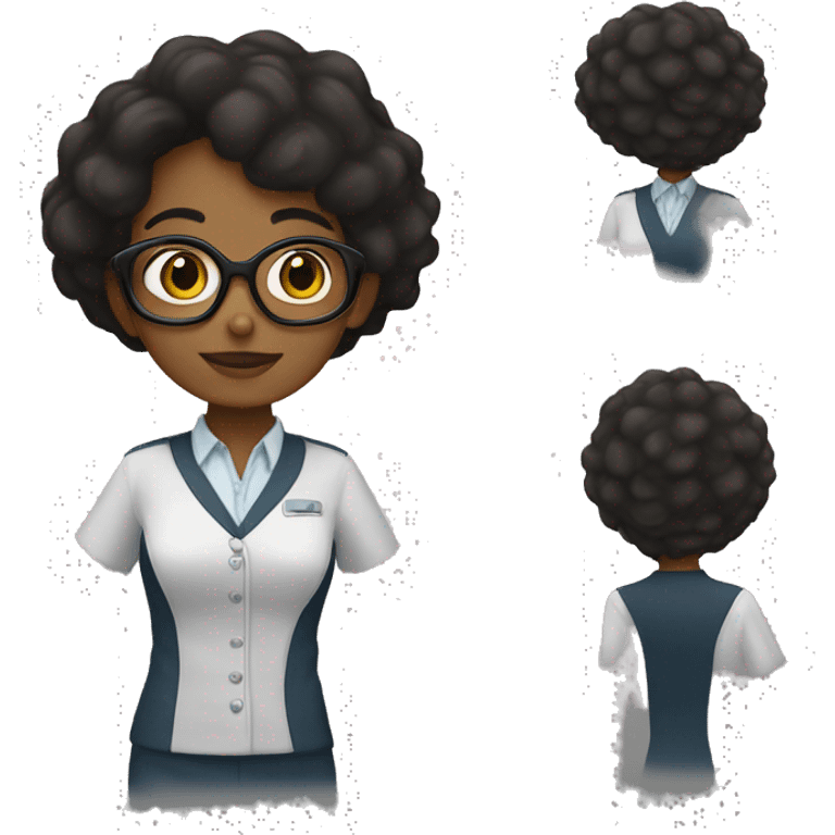 Profesora pelo negro lentes emoji