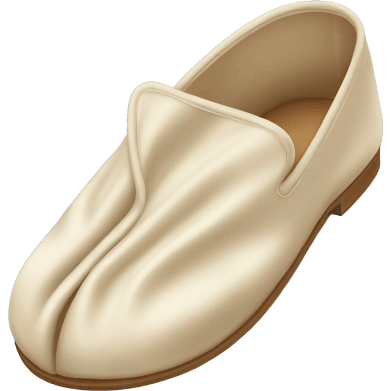 Light beige silk slippers and robel emoji