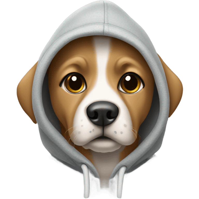 Dog wearing a hoodie emoji