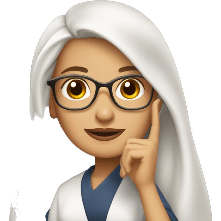 mujer astrologa blanca y cabello cafe emoji