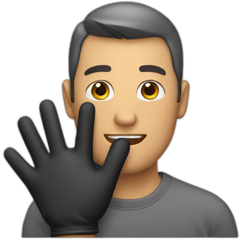 man wearing gloves emoji