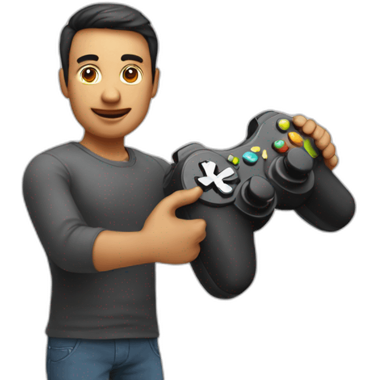 game controller with man emoji