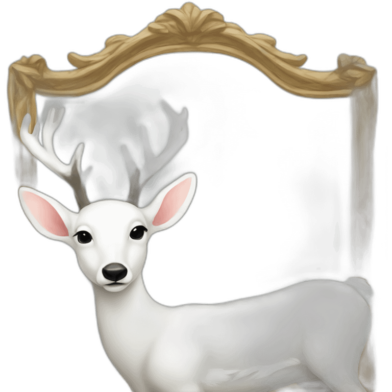 white deer kissing the mirror emoji