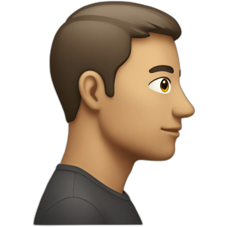 side view of a face looking at you emoji