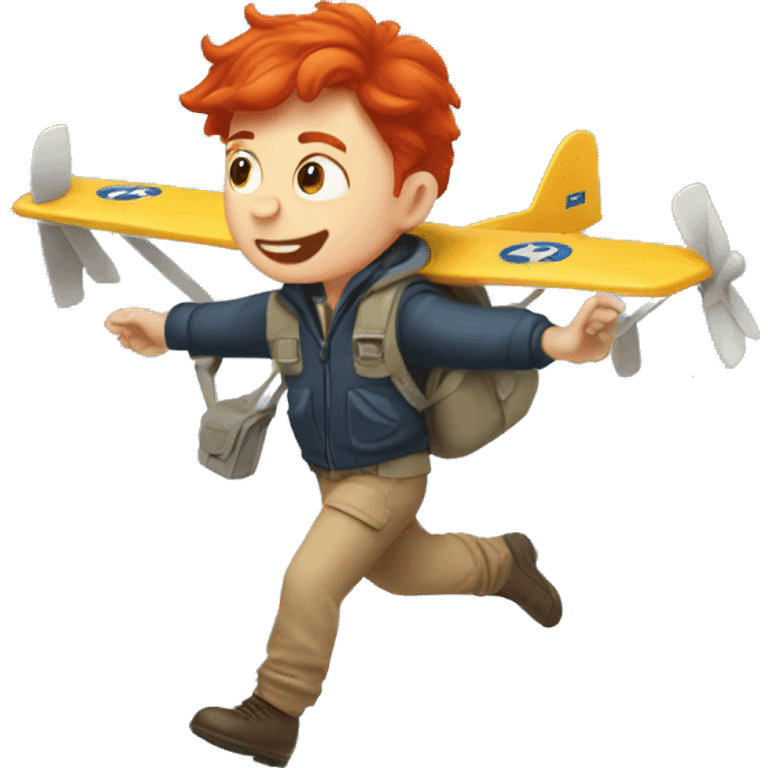 smells redhead boy flying plane emoji