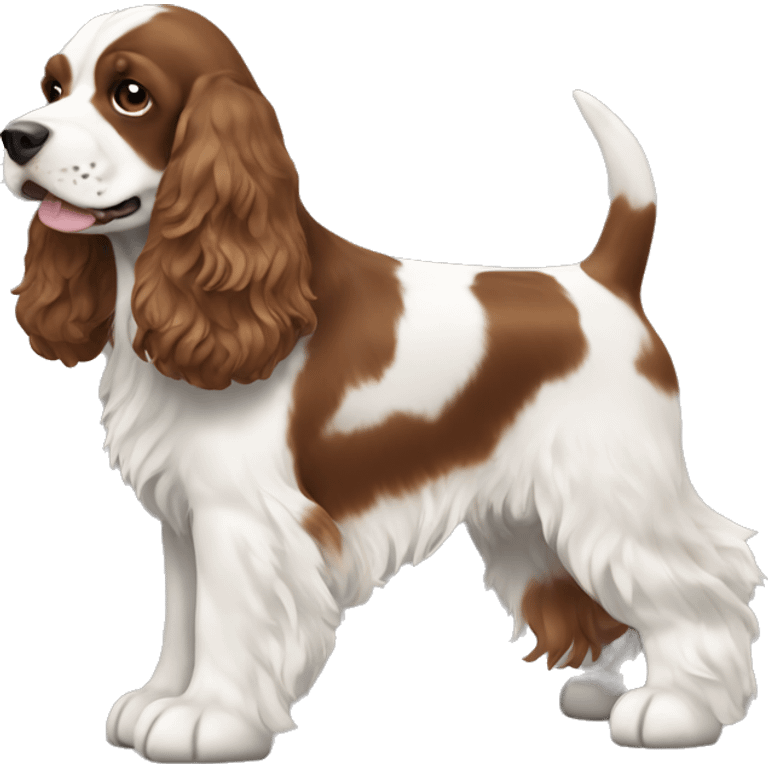 Brown and white cocker spaniel emoji