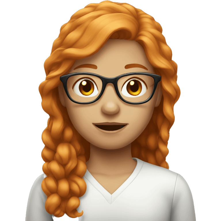 Girl ginger hair glasses emoji