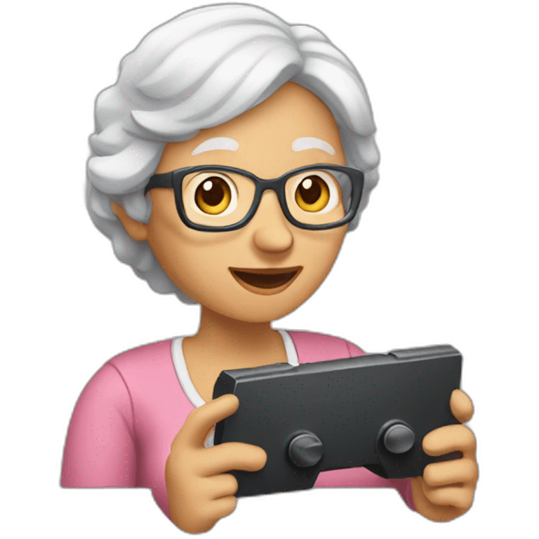 Grandma play video games emoji