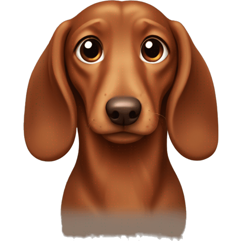 Crying Long-haired brown-reddish dachshund with brown nose emoji