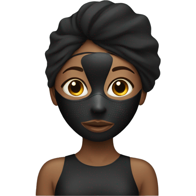 black girl with a facial mask emoji