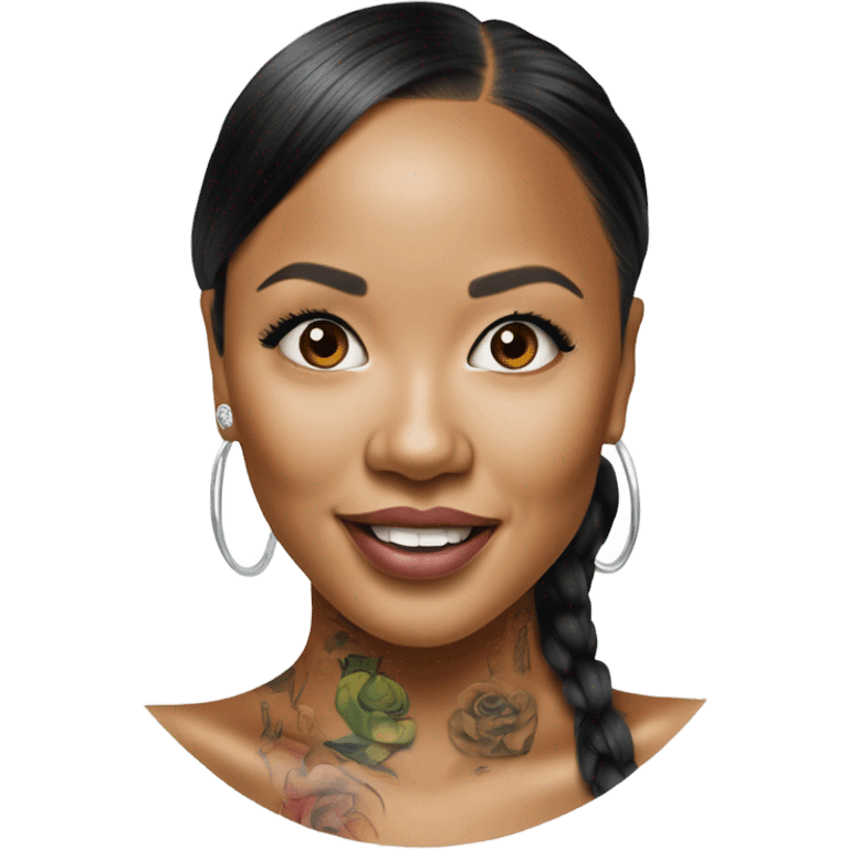 3d Hyper Realistic tattoo Karrueche Tran photo  emoji