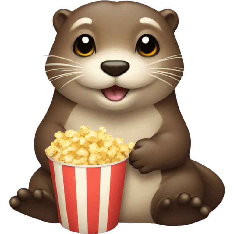 Otter with popcorn emoji