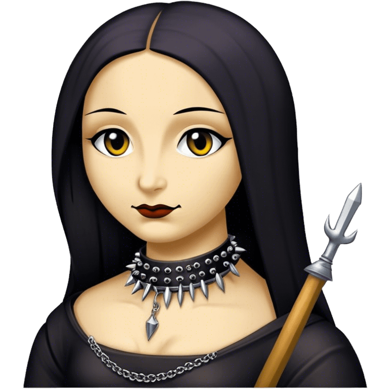 Goth mona lisa with spike choker emoji