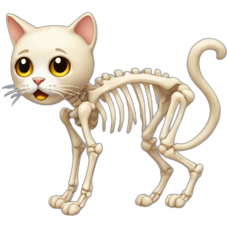 cat with skeleton body emoji