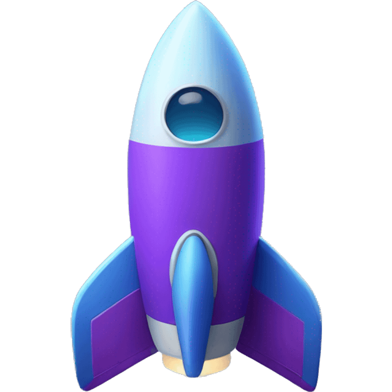 purple rocket with blue window emoji