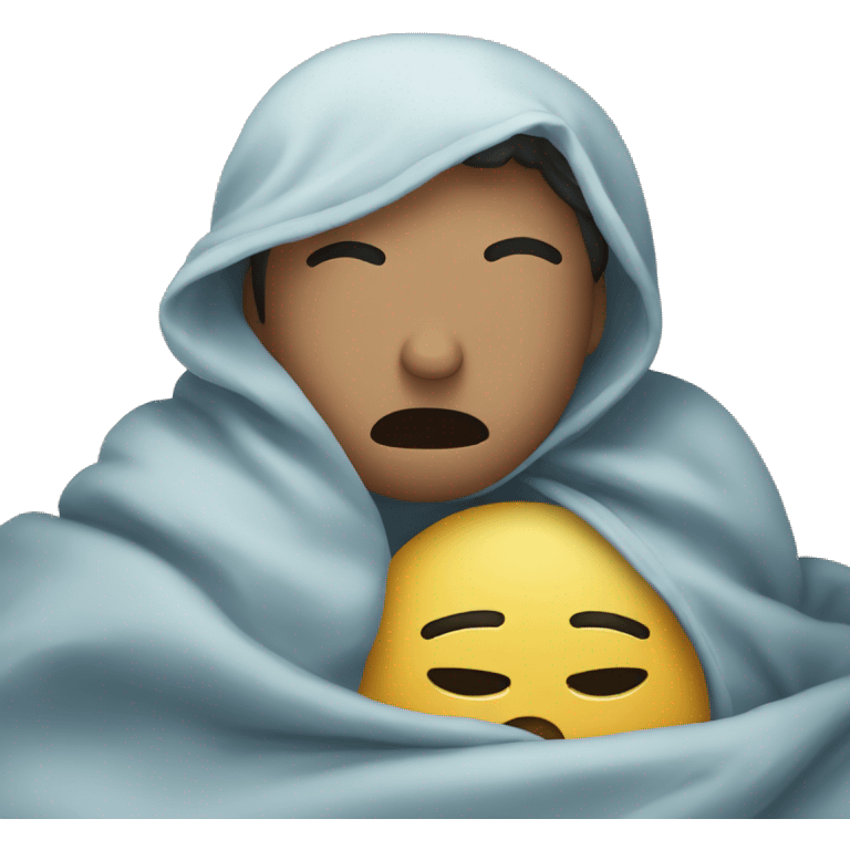 feeling sick while stuffed in a blanket emoji