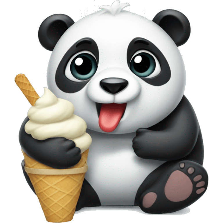 Panda eating ice cream emoji