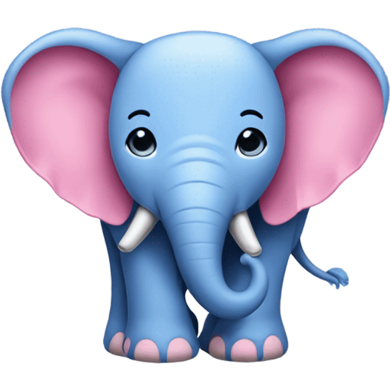 Pink elephant with a blue trunk emoji