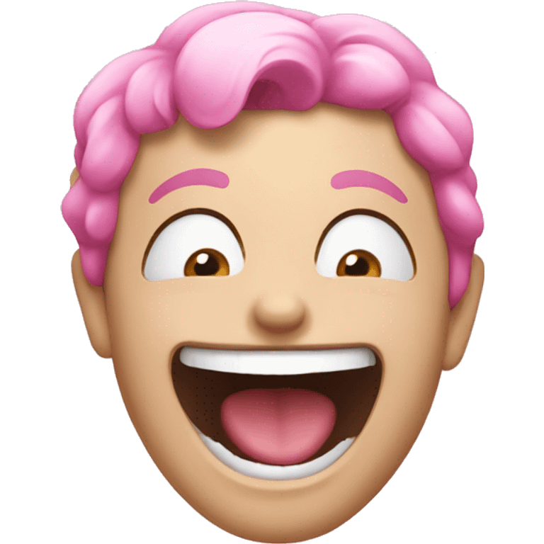 Pink happy emoji