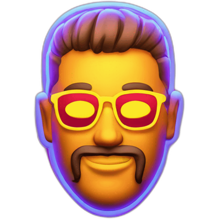 Juicy booty neon sign style man emoji