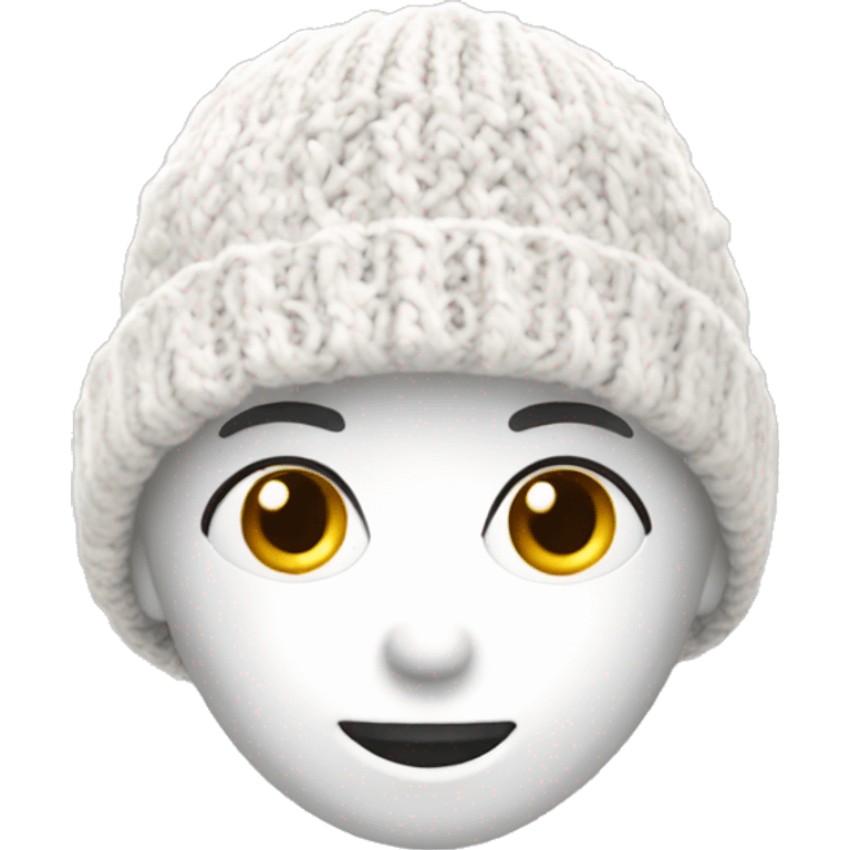 white knitted wool cap piece of clothing emoji