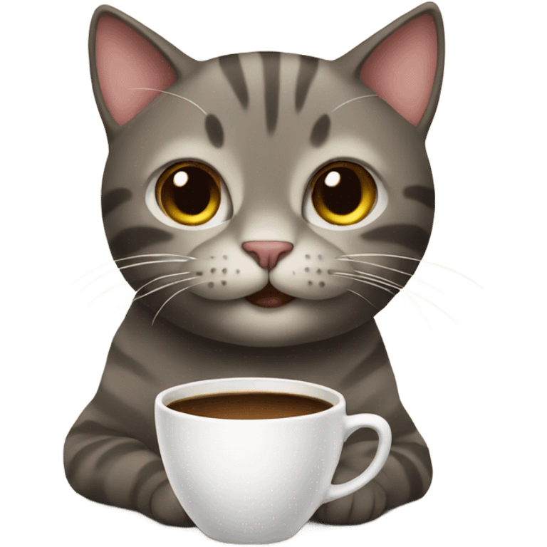 Cat with coffee  emoji