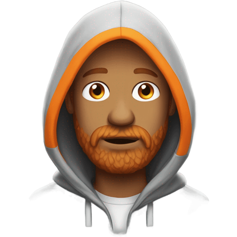 Handsome man with orange beard orange short hairs and 3 days beard wearing a hoodie while he prays emoji