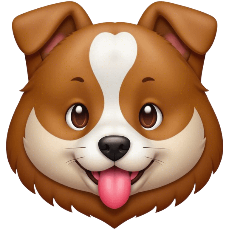 Dog with tongue out and heart in eays emoji