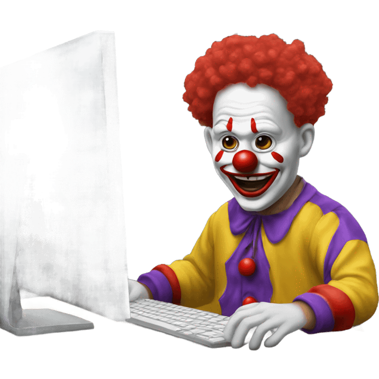 clown at the computer emoji