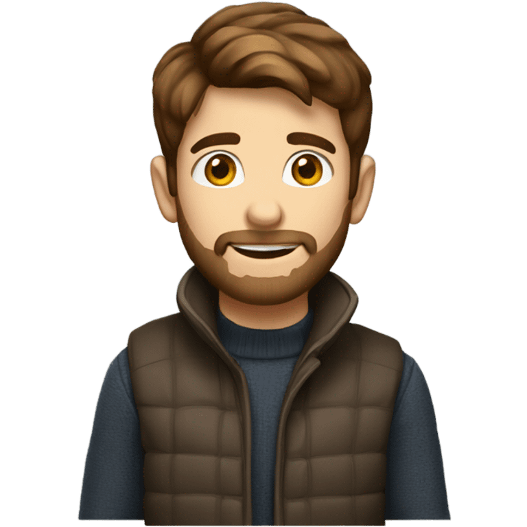 Young Boy developer with brown hair and beard in turtleneck sweater emoji