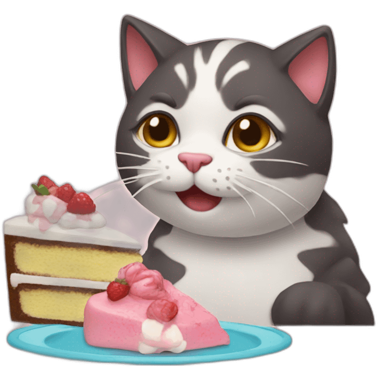 cat eating cake emoji