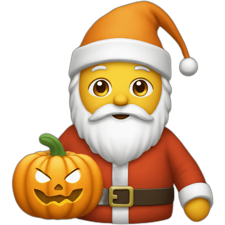 Santa with pumpkin emoji