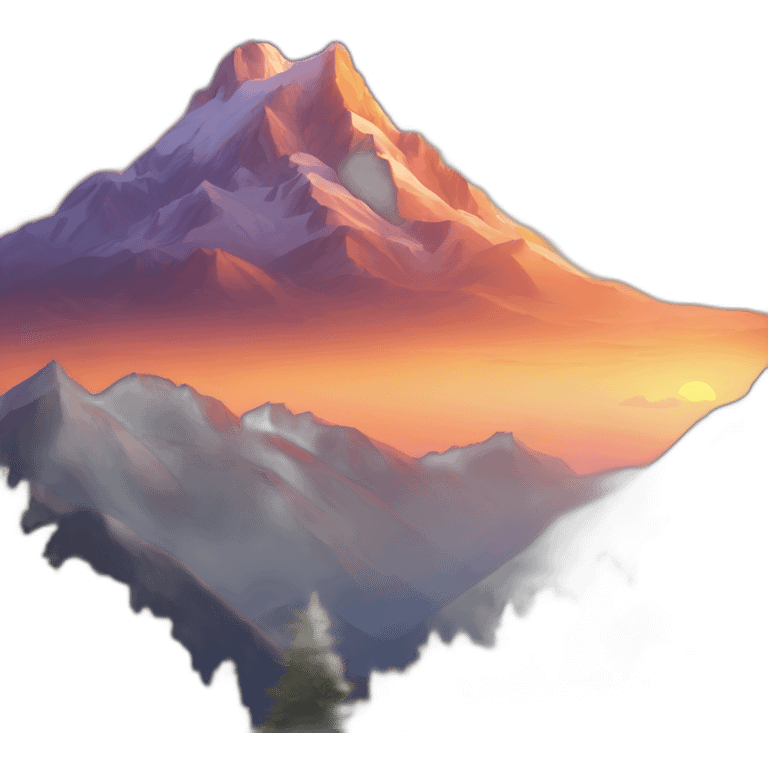 coucher de soleil montagne emoji