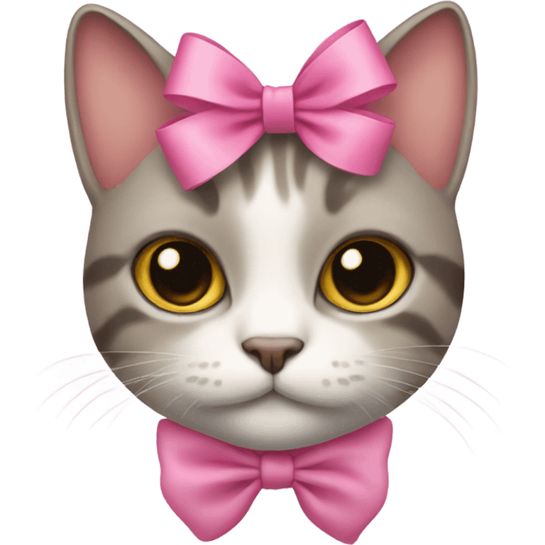 Cat with a pink bow emoji