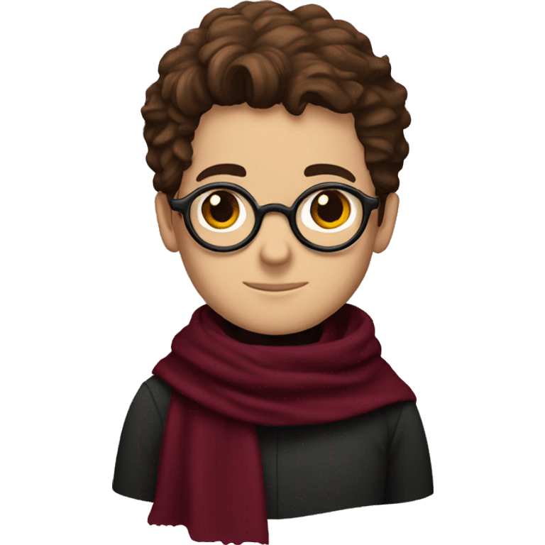 harry potter in a burgundy scarf emoji