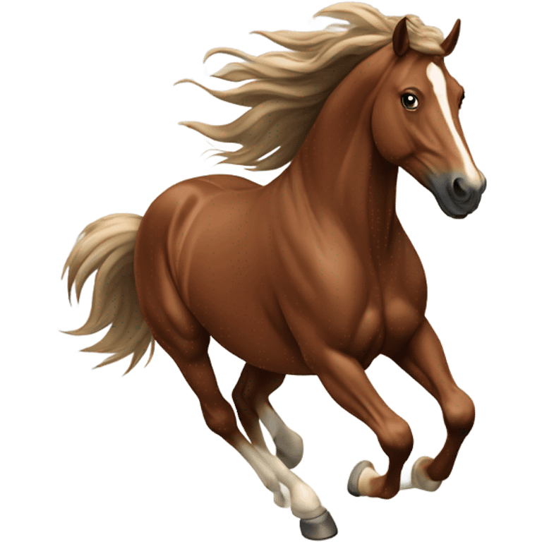 brown horse jumping emoji