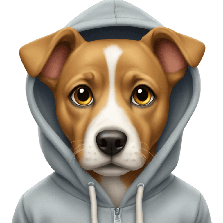 Dog wearing hoodie emoji