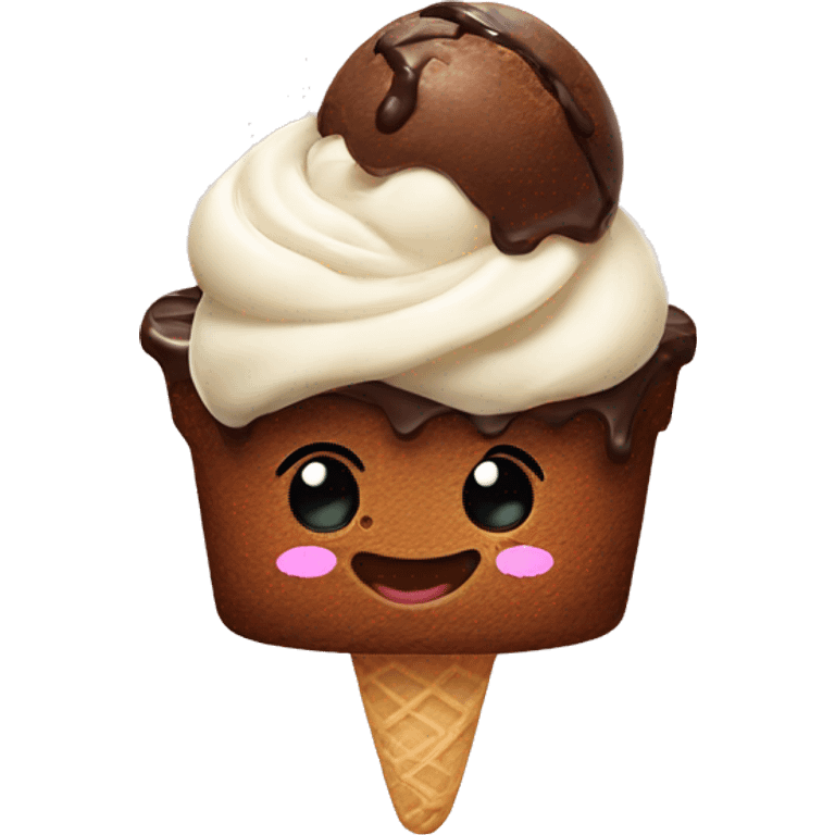 Brownie with icecream emoji