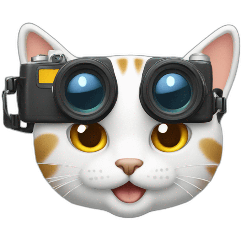 Happy cat operating camera emoji