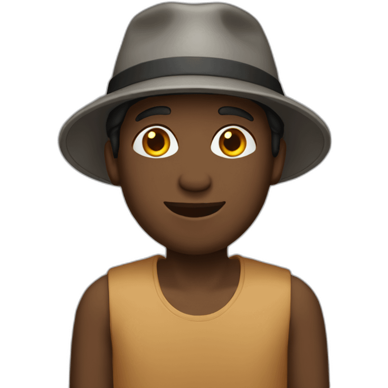 Black man with a bob hat  emoji