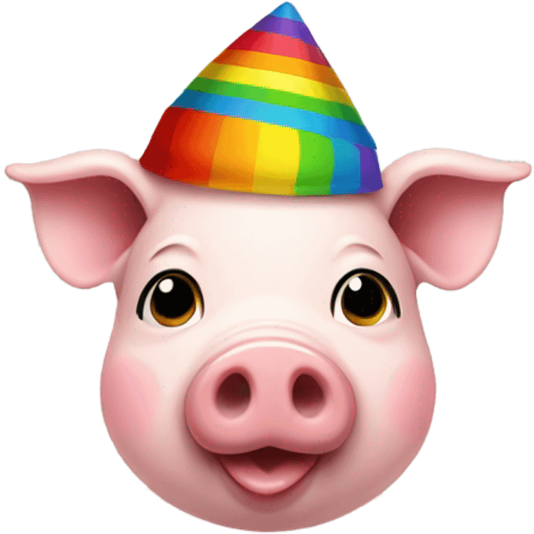 Pig with a rainbow hat emoji