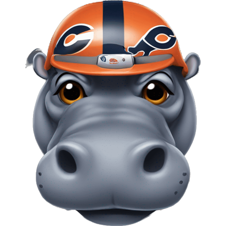 Hippo wearing Chicago bears helmet emoji