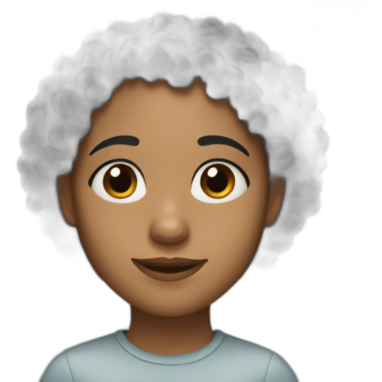 Curly hair girl with black hair emoji