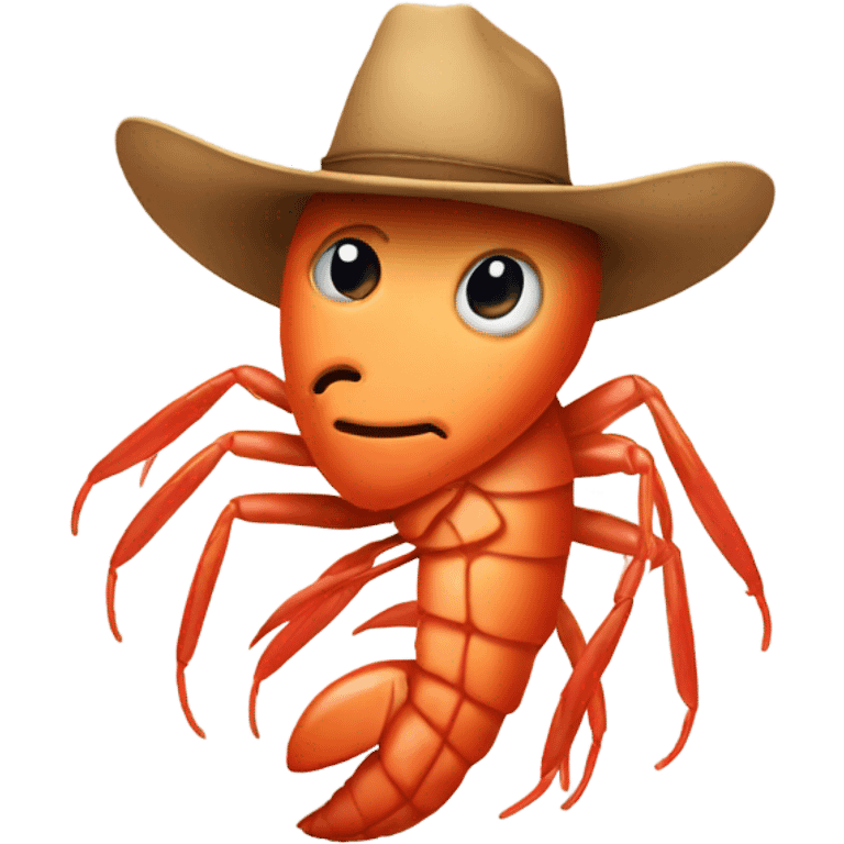 Shrimp wearing a cowboy hat emoji