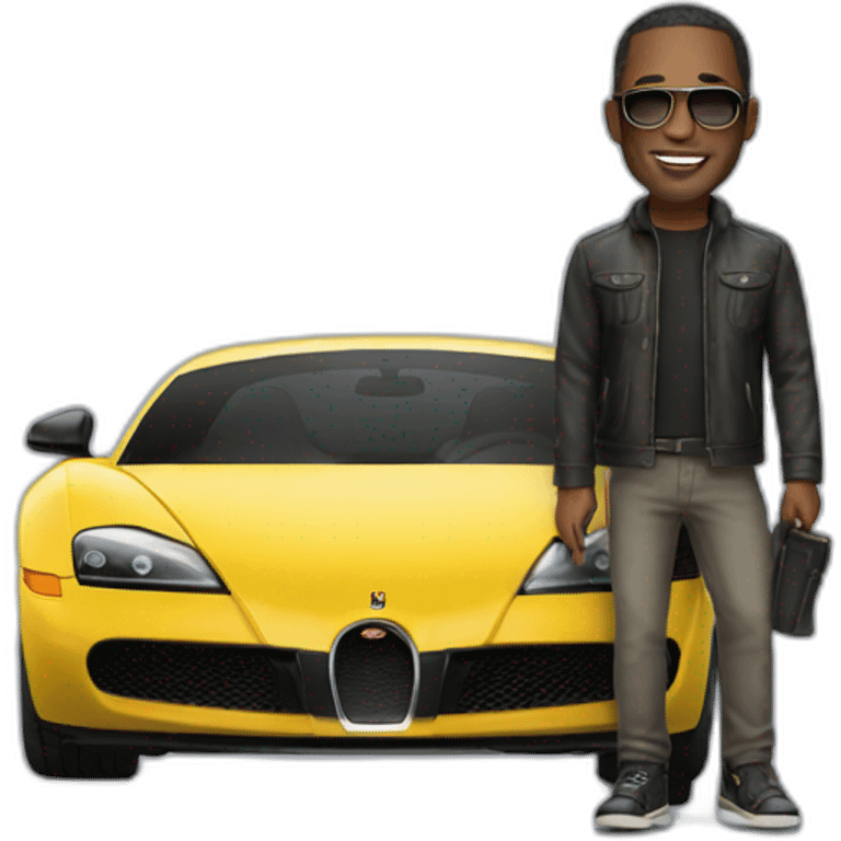 A man with a buggati car emoji