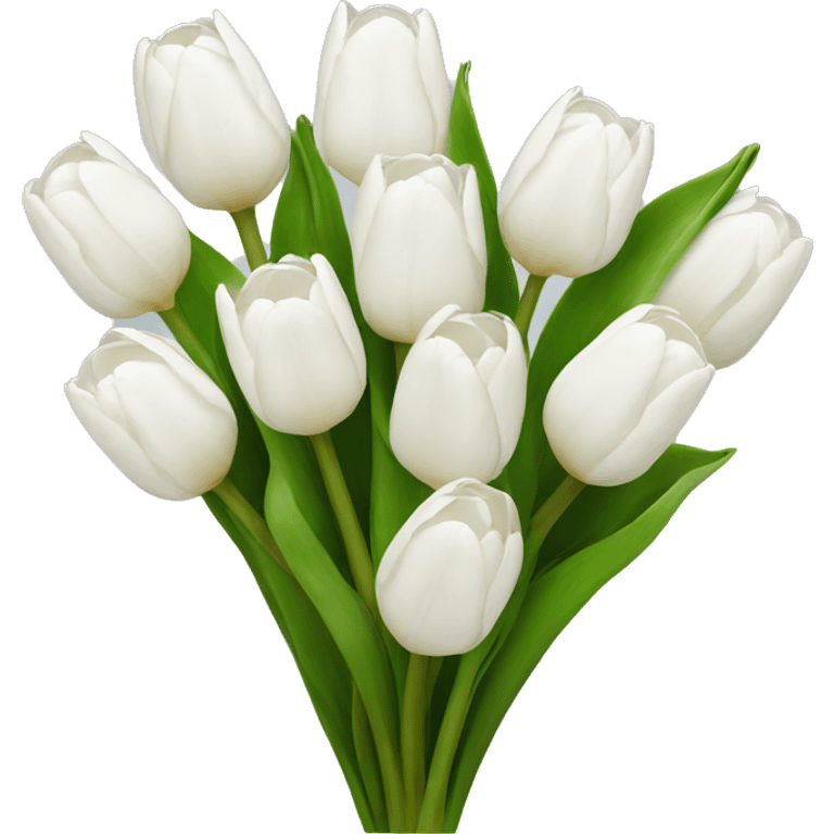 white tulip bouquet  emoji