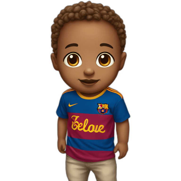 Baby with barcelona tshirt emoji