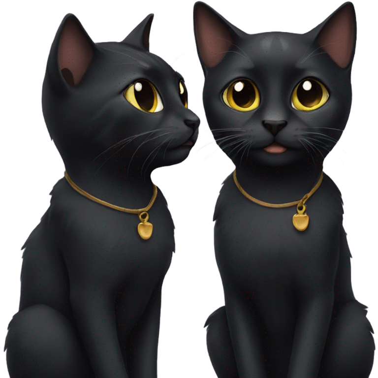 Two black cats emoji