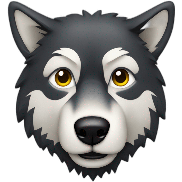 loup noir qui souri emoji