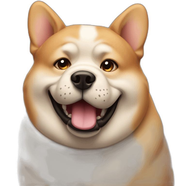 fat dog that his hands up emoji